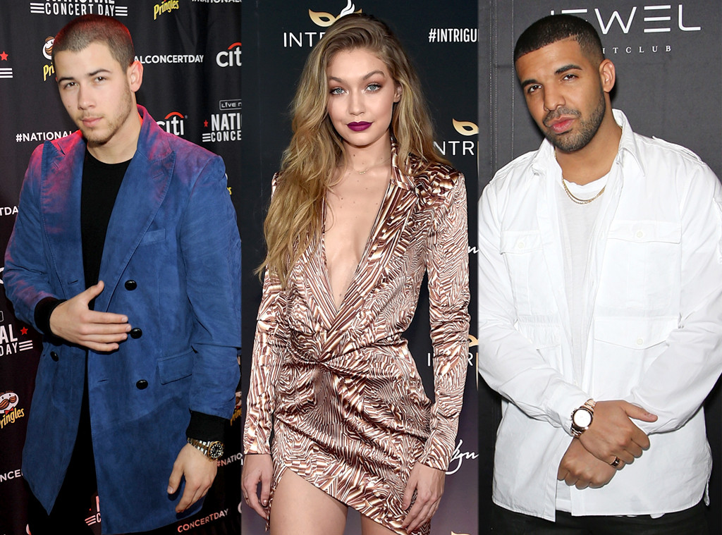 Nick Jonas, Gigi Hadid, Drake Nick Jonas, Gigi Hadid, Drake